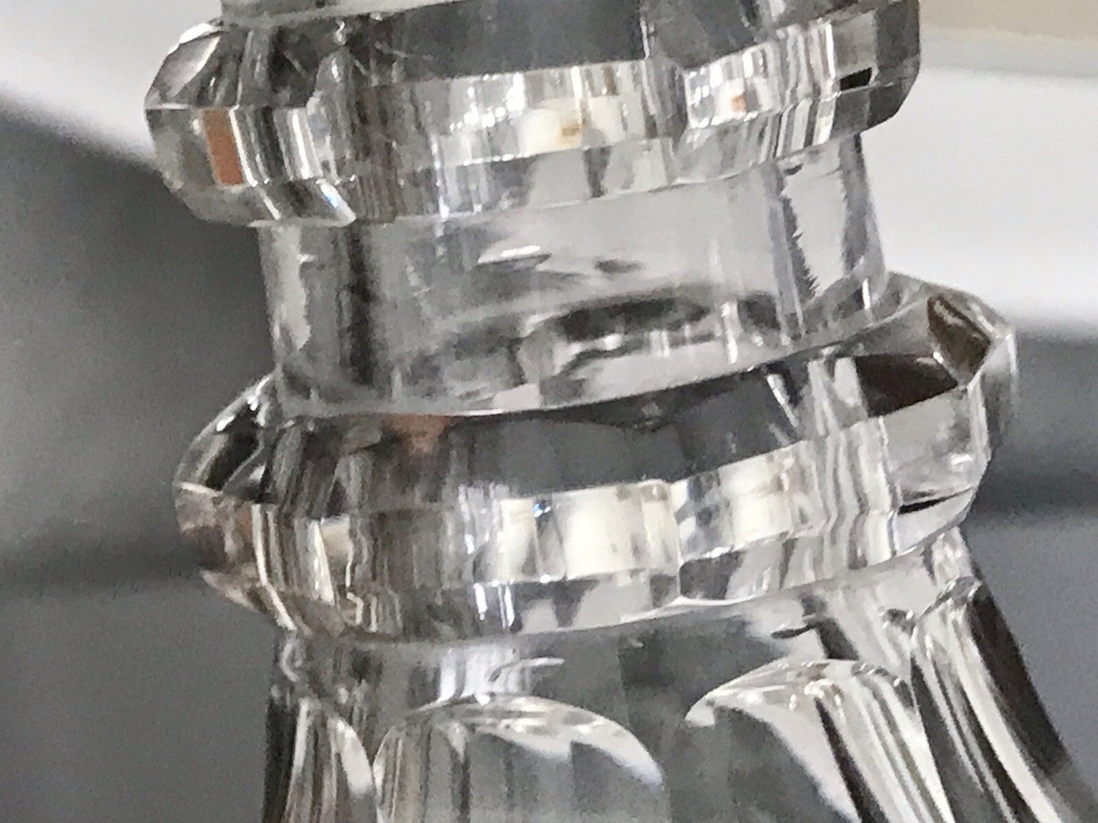 Antik Biedermeier kleine Karaffe Weinkaraffe Dekanter Glas Flächenschliff kantig