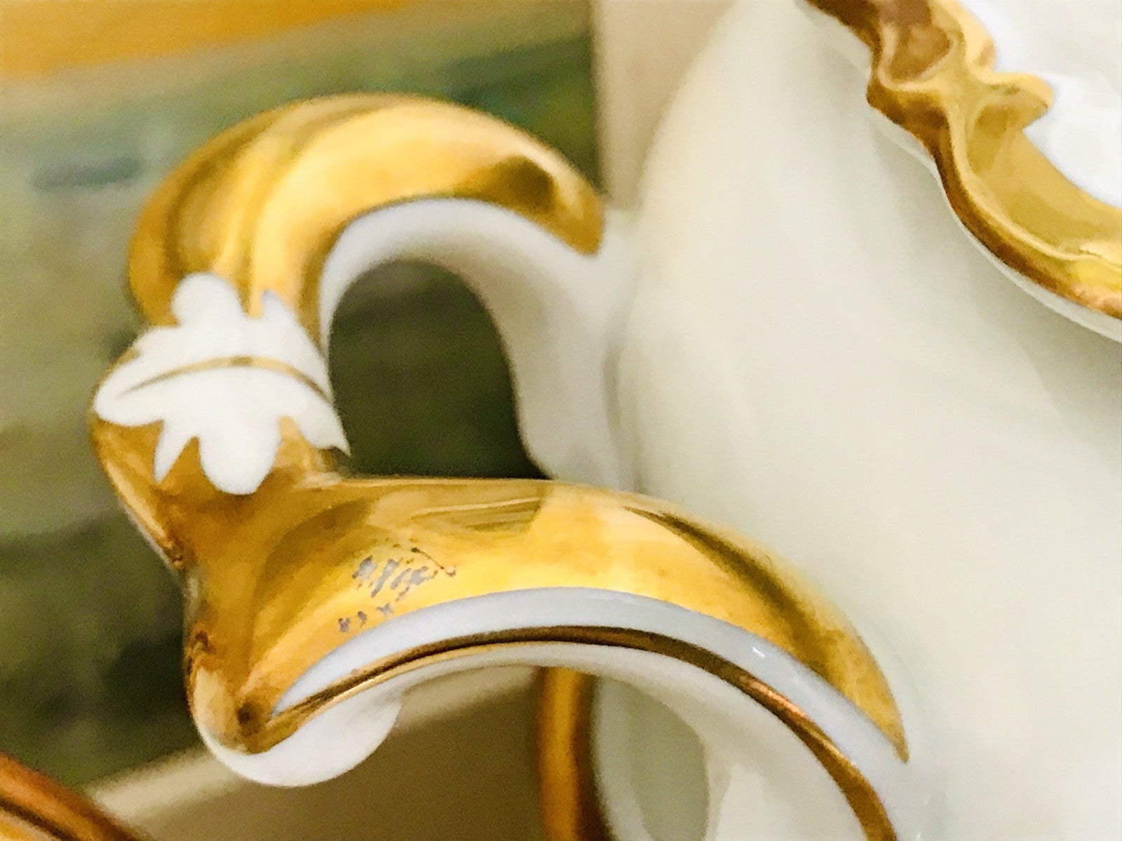 Antik Art Déco Porzellan Tafelservice goldene Ranke EDEL Mitterteich 12 Personen