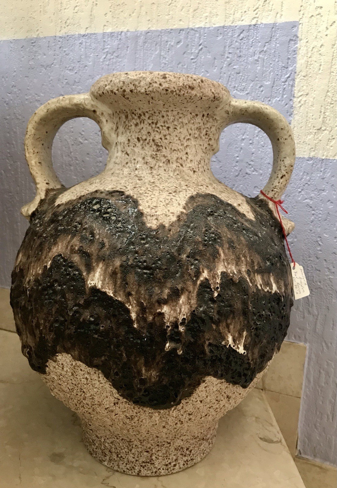 Vintage 60’s Vase Mid Century Steingut Keramik Dümler Breiden Kunstvoll Fat Lava