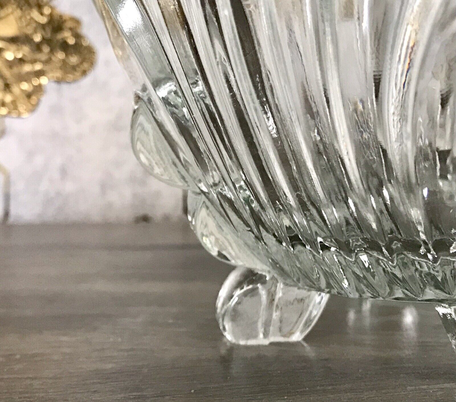 1954 spätes Art Déco Vase Glasvase Pressglas Glas wunderschön Irene Sachsenglas