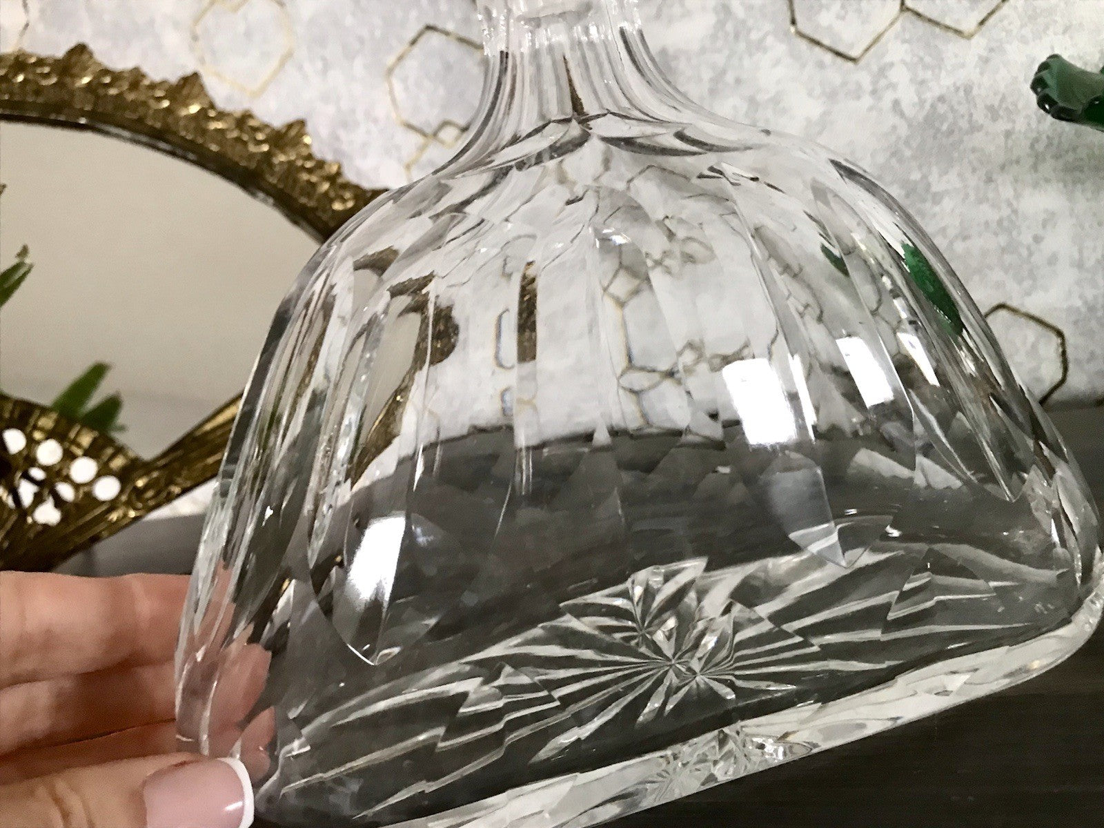 Antik ? Art Déco Kristallglas Bleikristall Design Karaffe EDEL ovoid