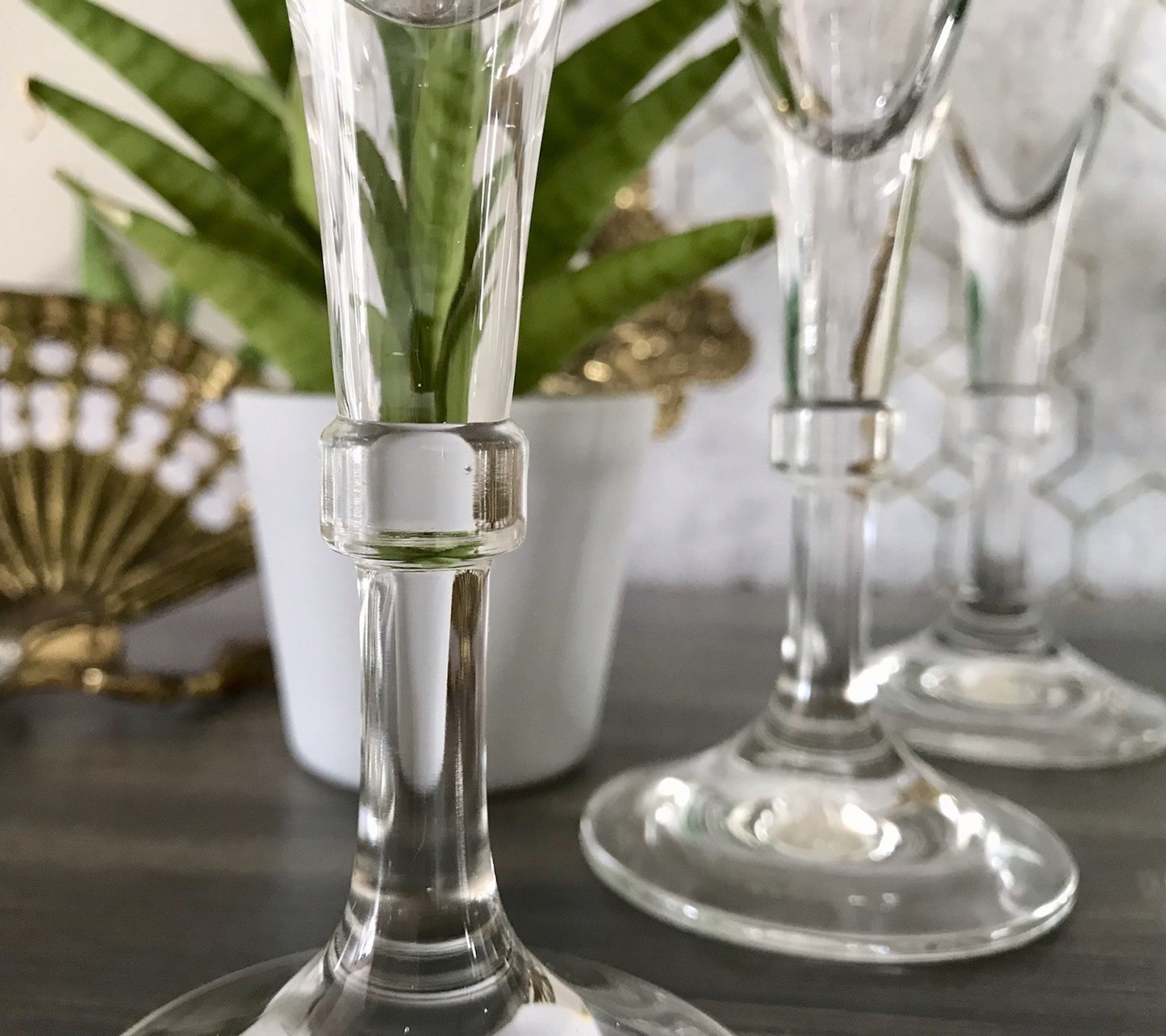 Antik Alt 6 Cherrygläser Gläser Kristallglas graviert