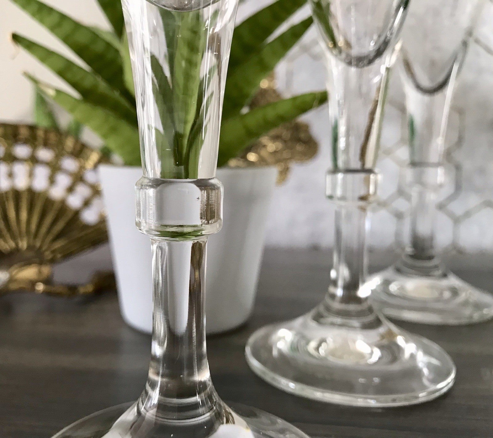 Antik Alt 6 Cherrygläser Gläser Kristallglas graviert