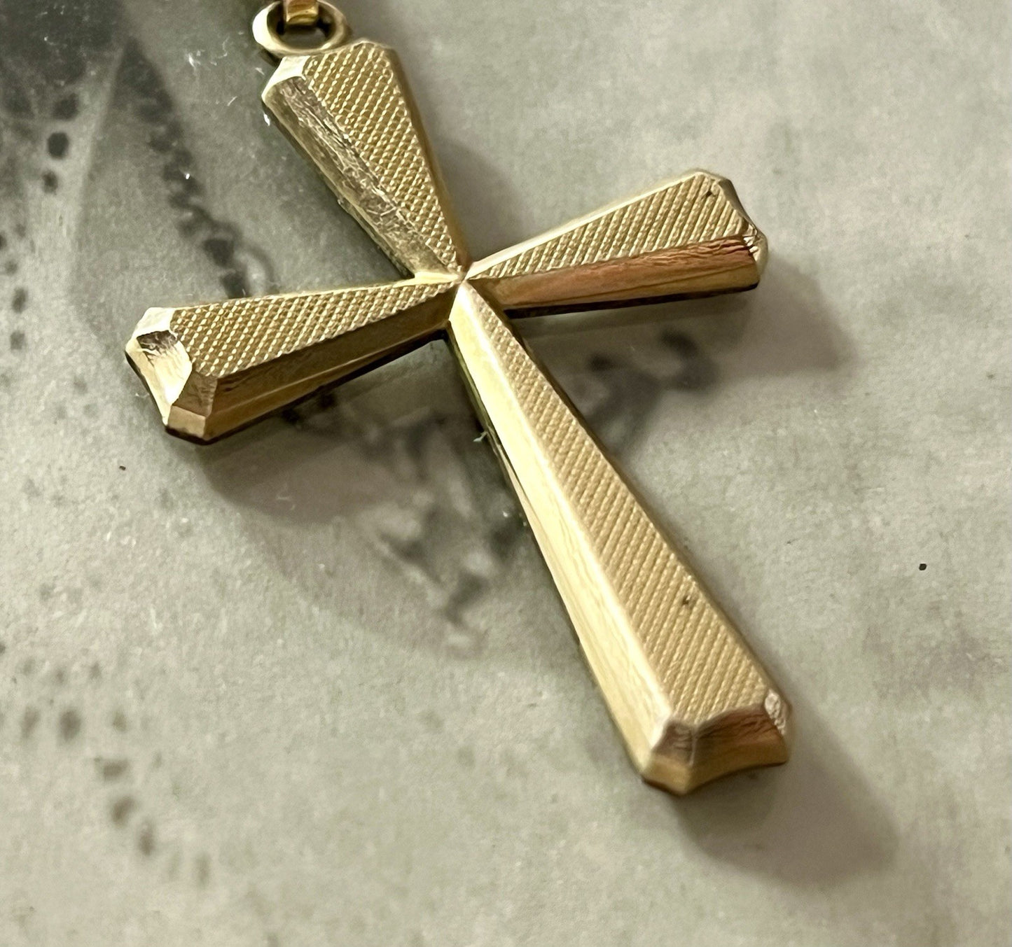 Antik Art Déco Kettenanhänger  Anhänger gold Amerikan Doublè K&L Kreuz