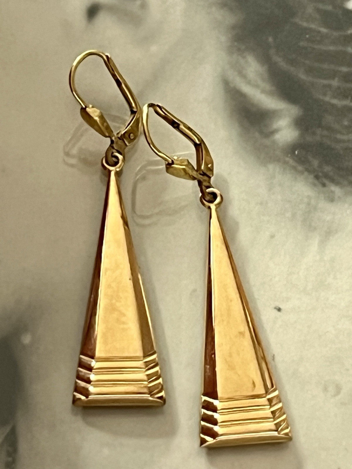 Vintage Ohrhänger Ohrringe vergoldet Amerik. Doublè Walzgold