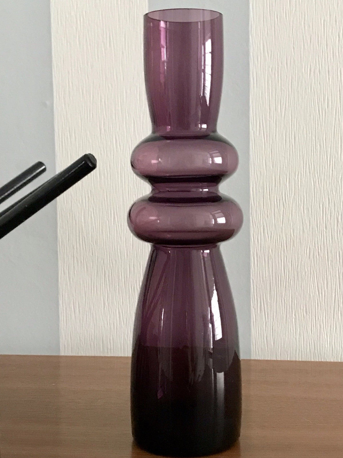 Vintage mid century Vase 60er 70er Glasvase mundgeblasen WUNDERSCHÖN!! lila