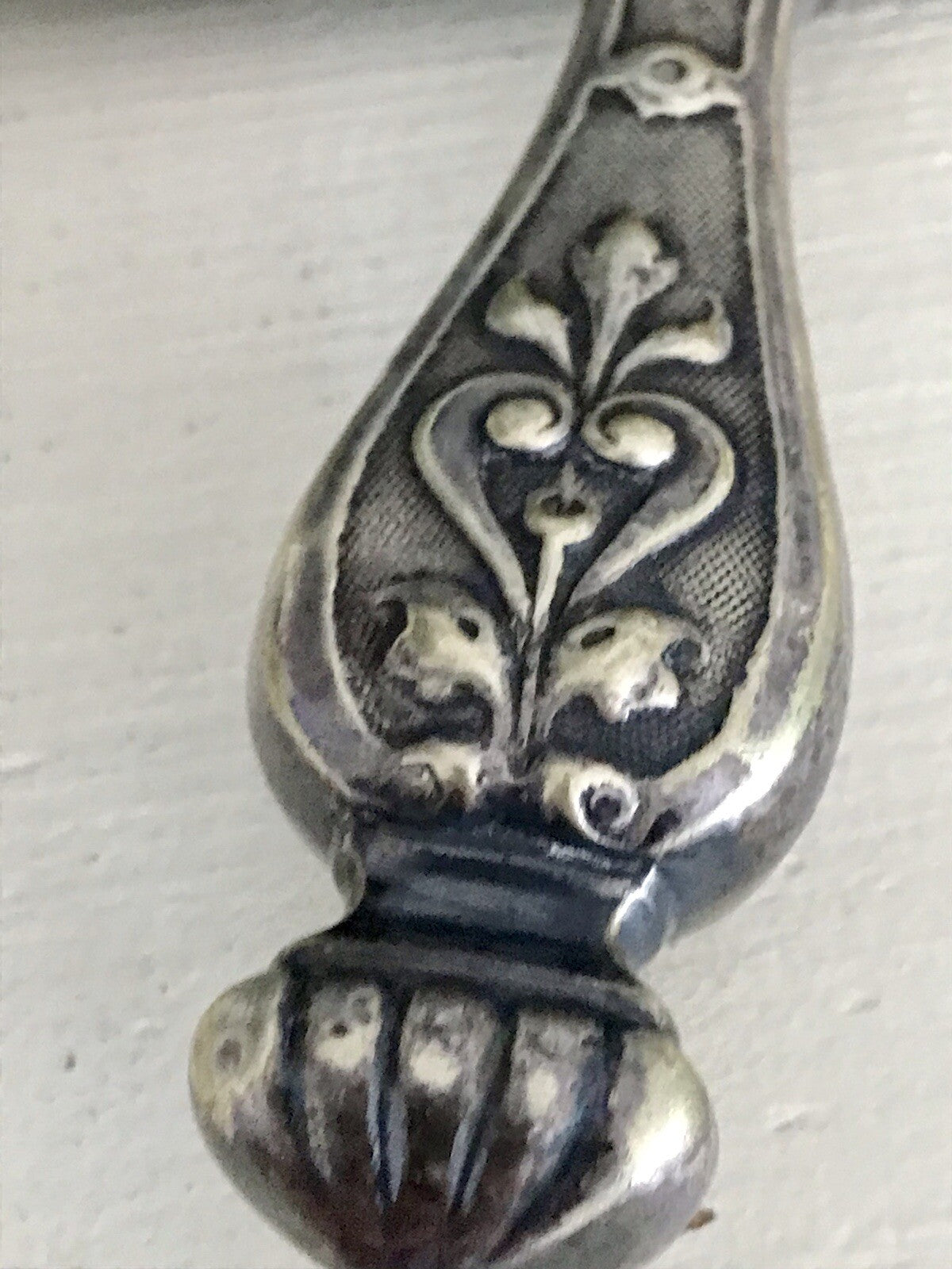 Antik versilbert Jugendstil Tischkehrset Tischkehrer Tisch Krümmelkehrer