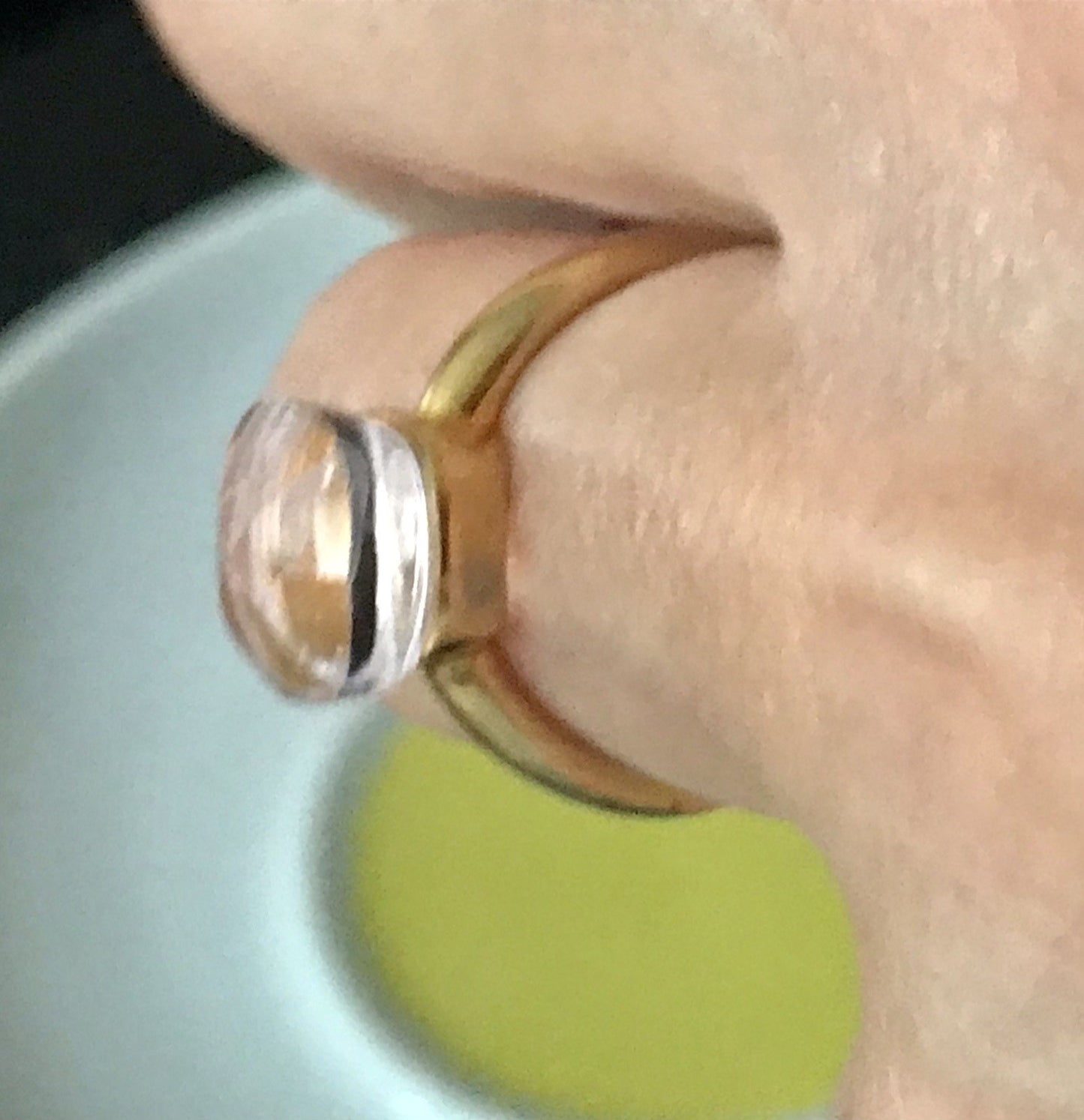 Vintage alt Damen Ring rosa Stein Silber 925 Gr.54 Rubbelit? vergoldet