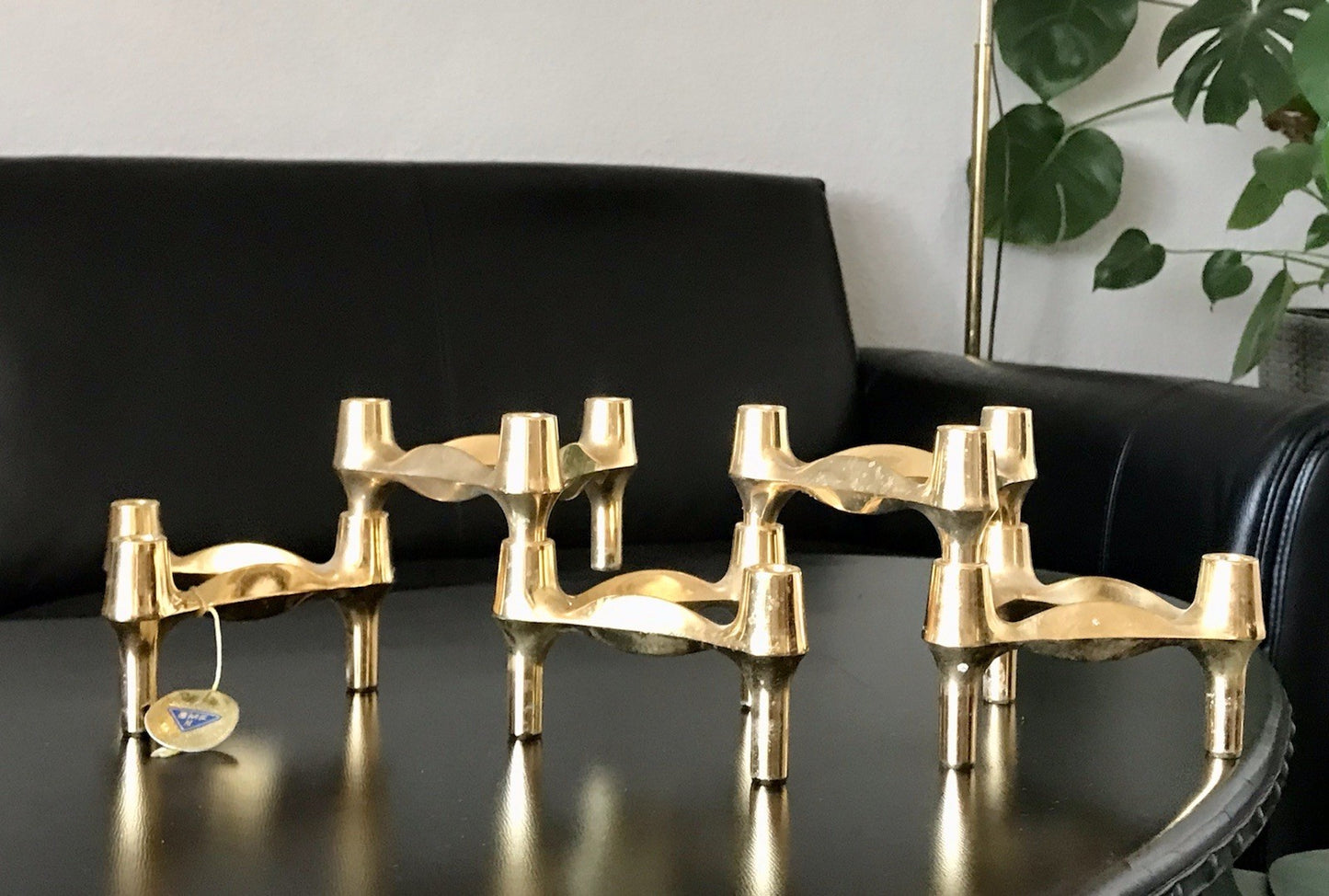 Nagel Quist BMF Vintage 60er 5x Kerzenleuchter Stecksystem MCM 24K vergoldet
