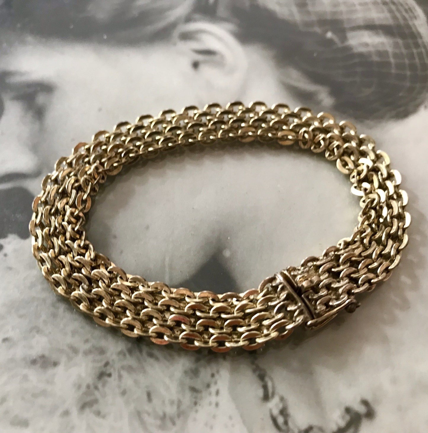 Vintage Teppicharmband Armband vergoldet Amerik. Doublè FBM