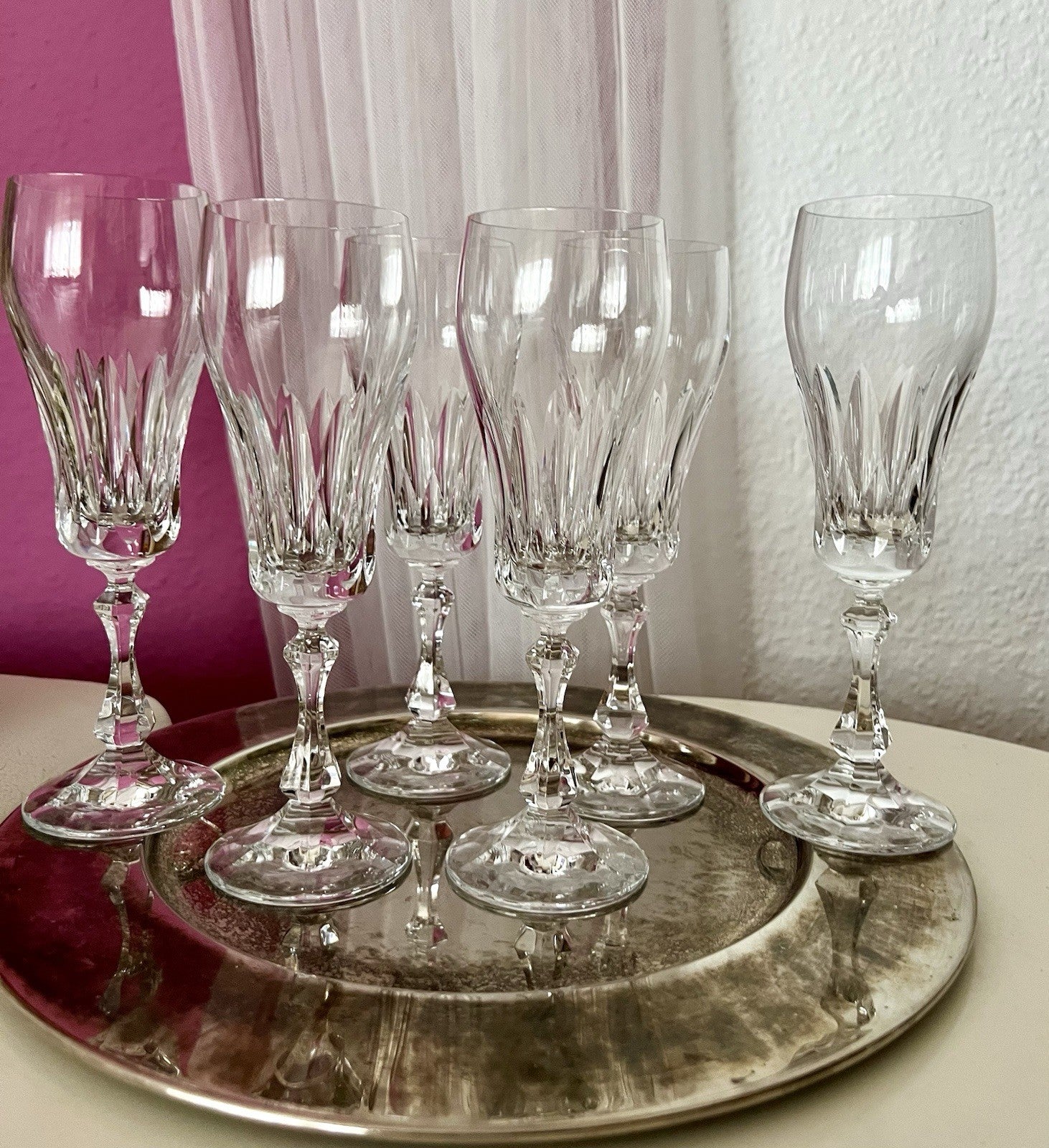 Vintage Edel 6 EDEL Champagner Sektflöten Sektgläser Glas Kristallglas