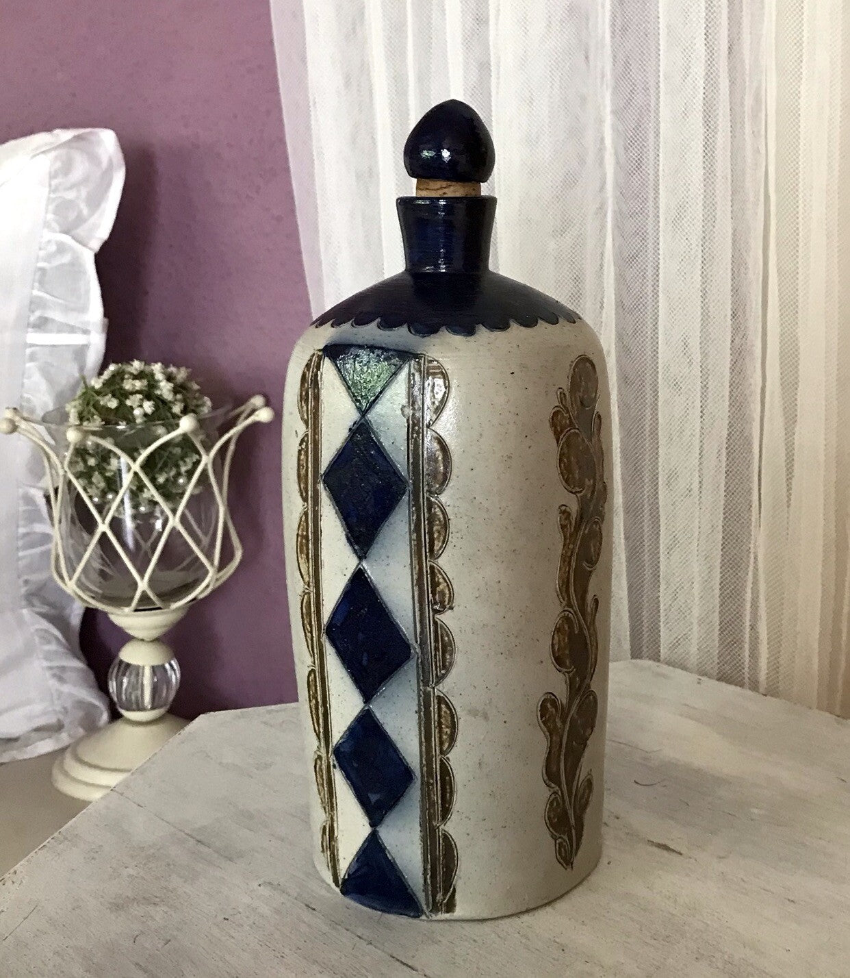 Vintage Karaffe Flasche Schnapsflasche Keramik Steinzeug Westerwald?