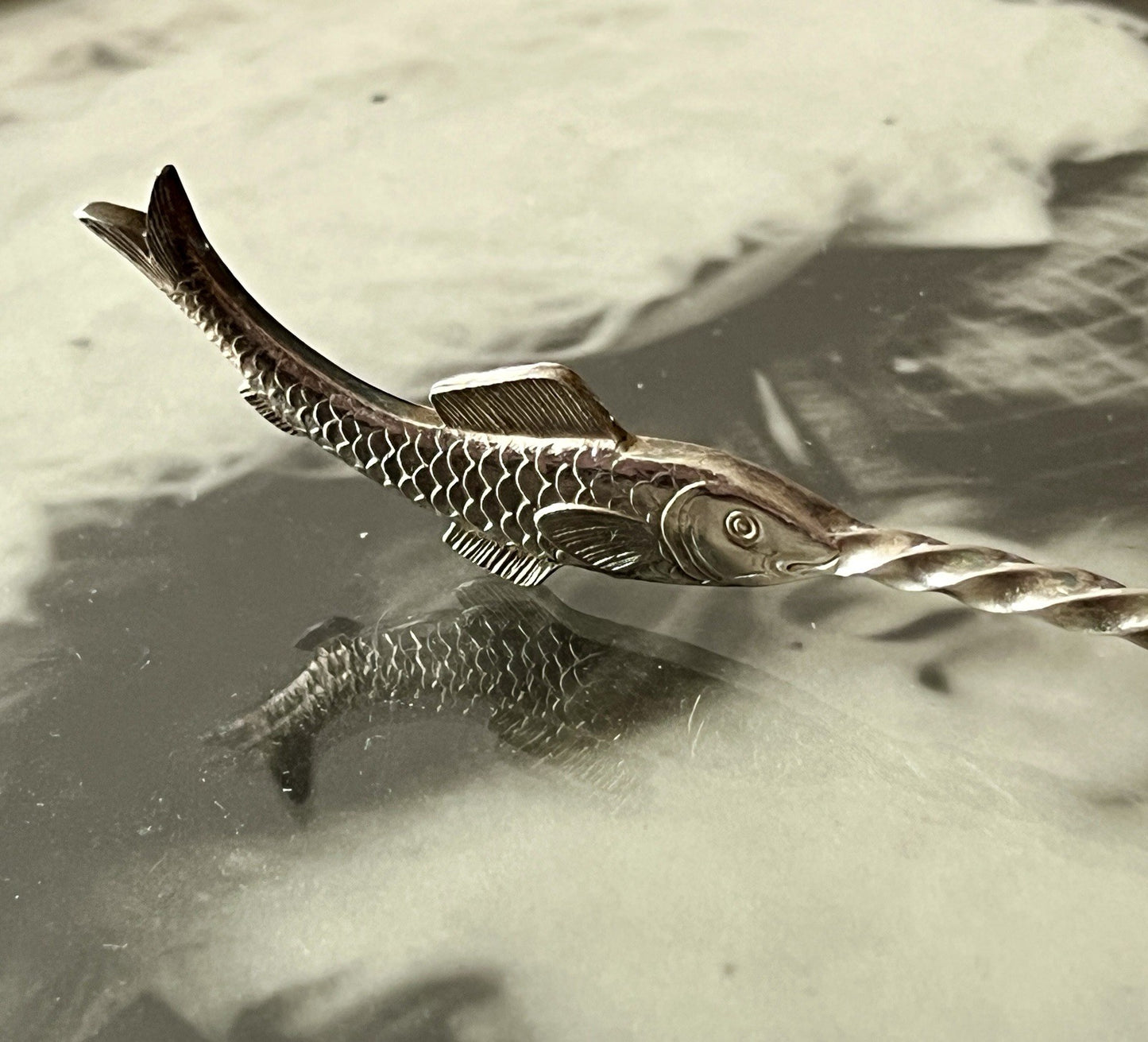 Antik alt  1 Sardinenheber Sardinengabel WMF versilbert  Art Déco Fisch
