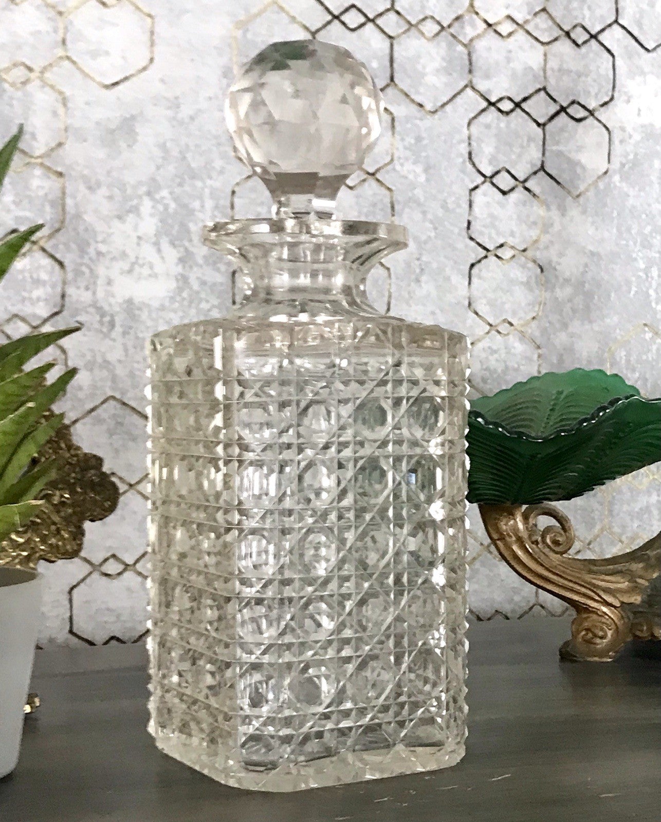 Antik ~1890 Baccarat 1x Glaskaraffe Karaffe Schnitt Bleikristall Edel! Dekanter