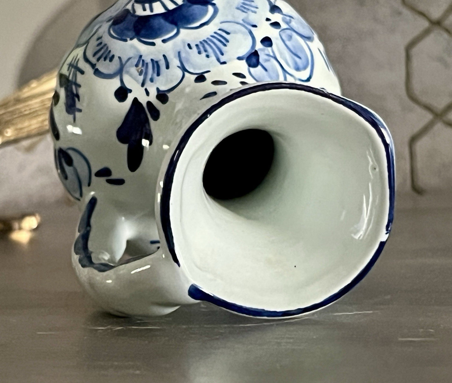 Vintage Fayence Keramik kleine Vase handbemalt Delfter Keramik Holland