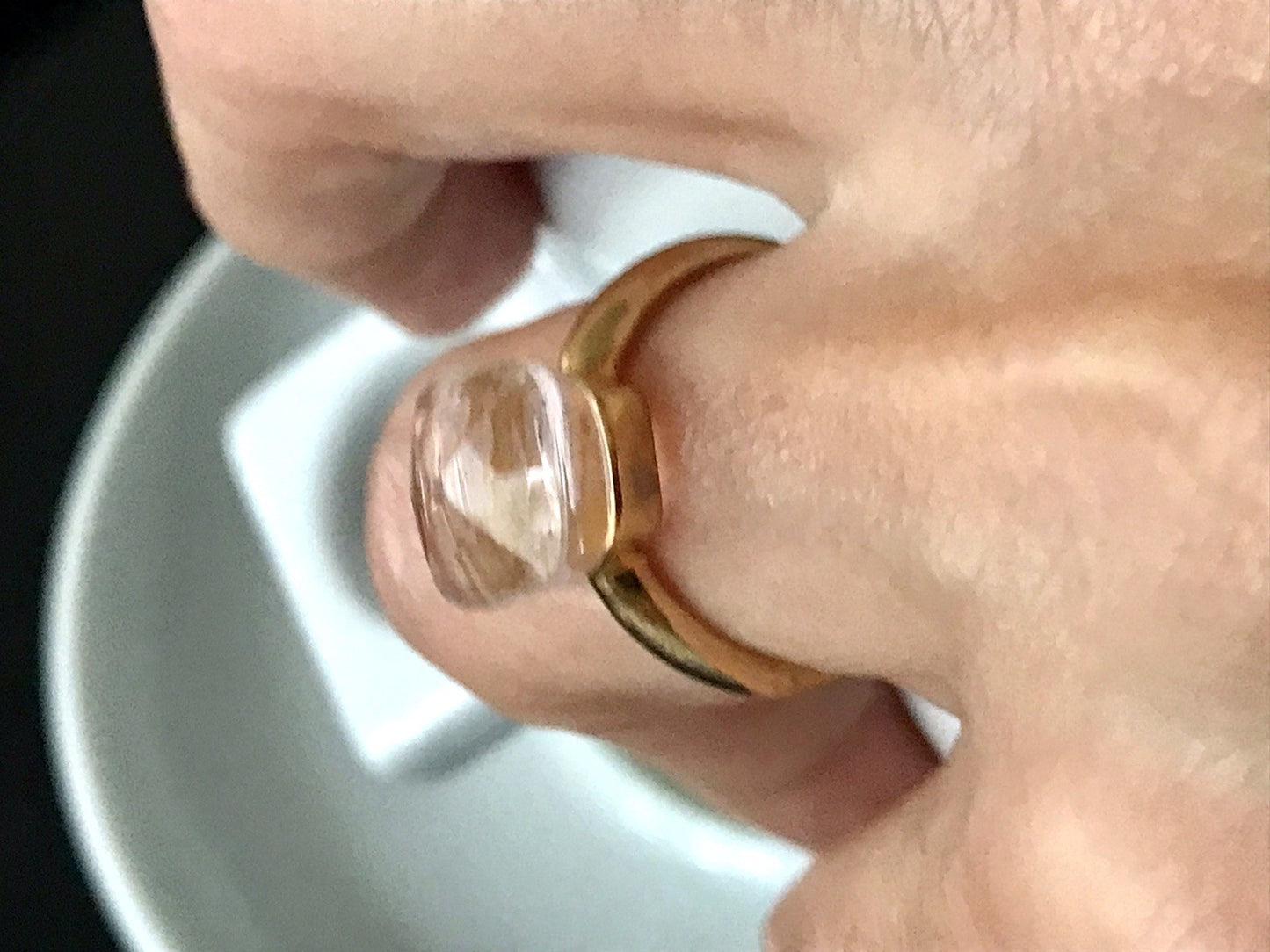 Vintage alt Damen Ring rosa Stein Silber 925 Gr.54 Rubbelit? vergoldet