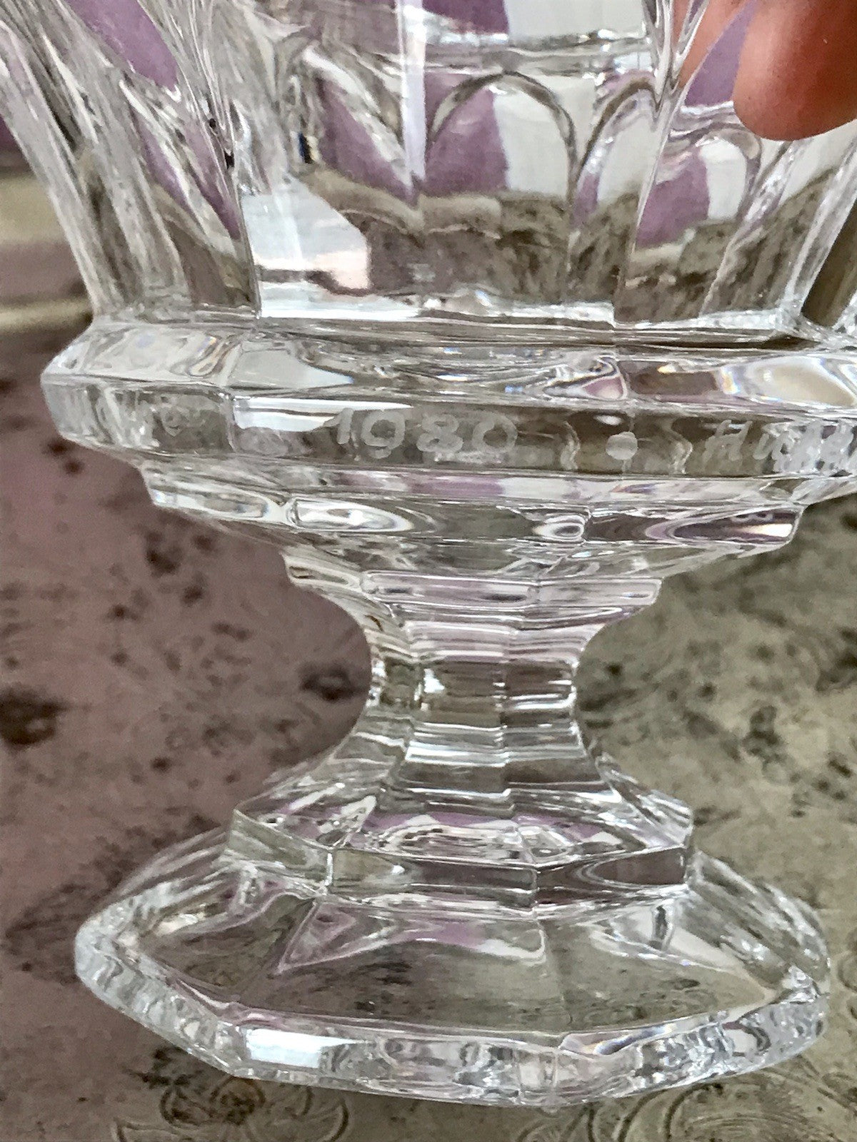 Vintage Bleikristall Deckeldose Bonboniere Glas Kristallglas Golf Pokal 1980
