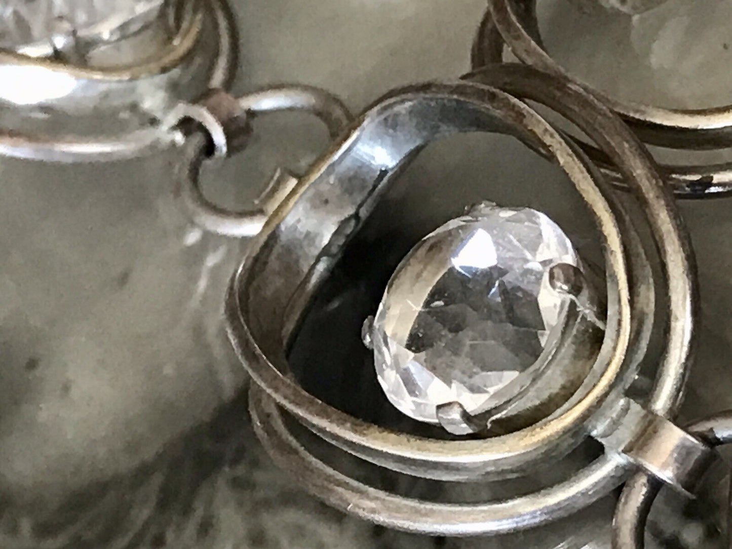 Alt Vintage 60er Armband 835 Silber  farblose Steine wunderschön!