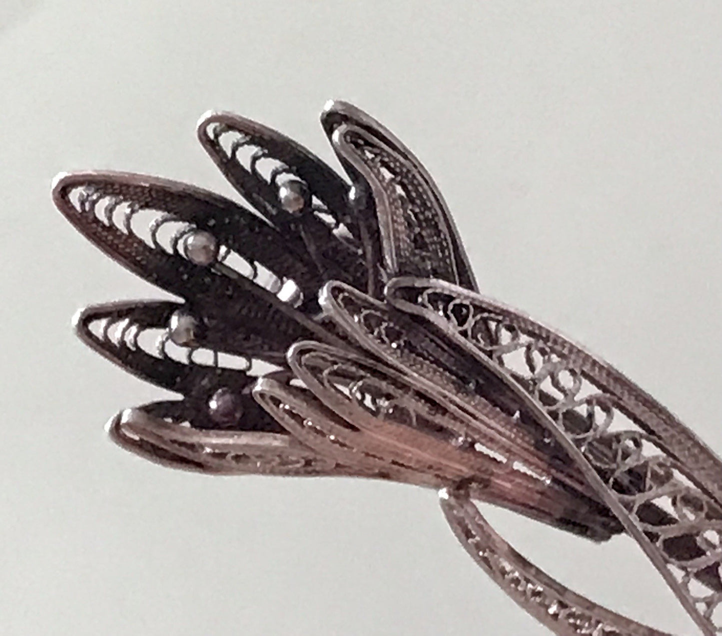 Antik filigran Blüte Blume 2in1 Anhänger Kettenanhänger Brosche Silber