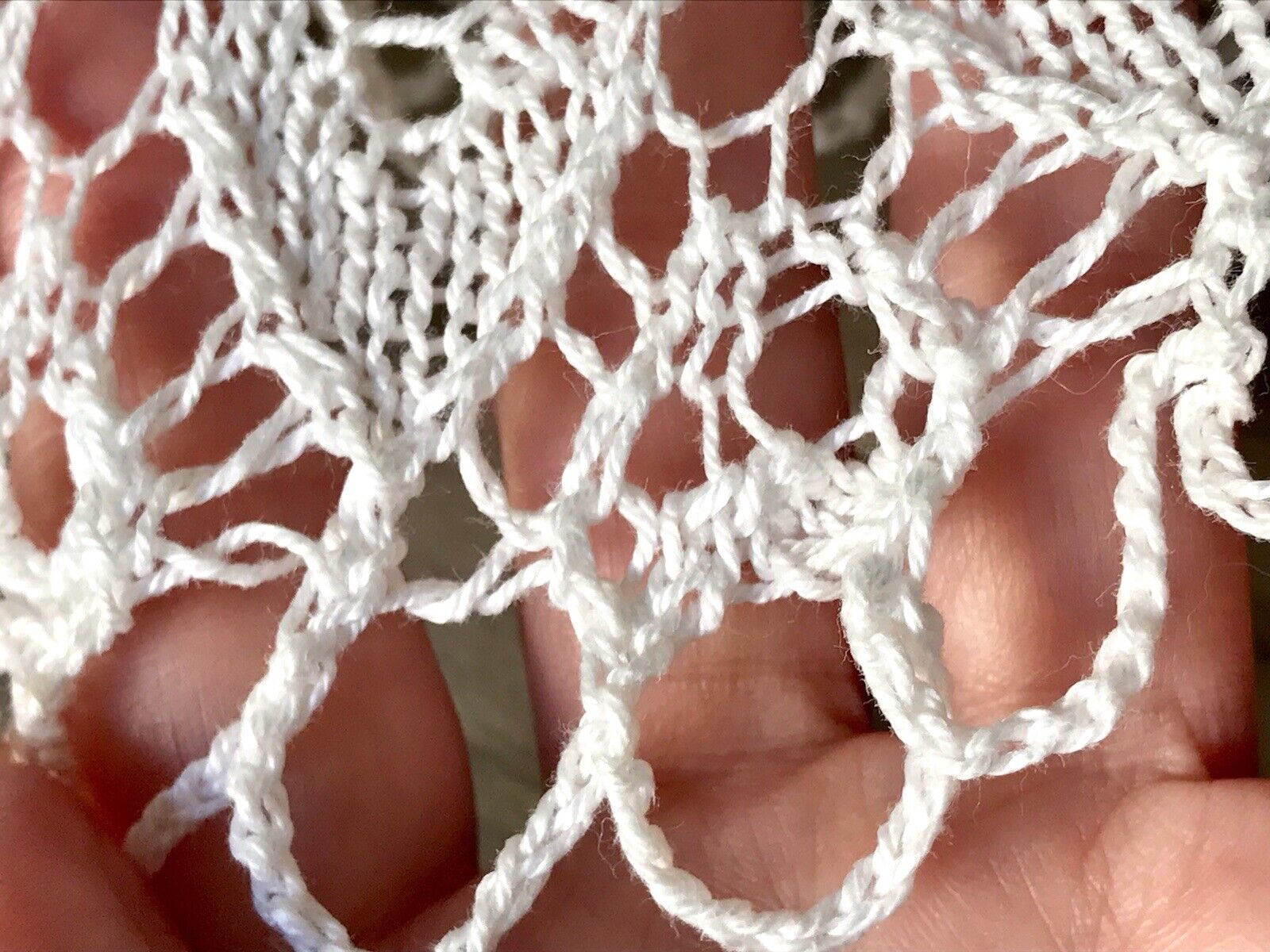 Antik alt Spitze weiß Tischdecke rund 57 cm Baumwolle gestrickt  So Schön!
