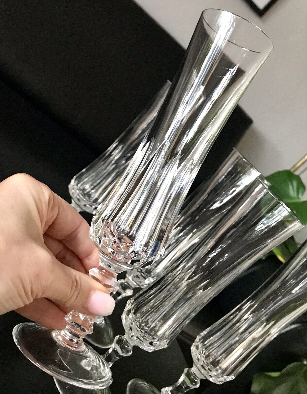 Vintage 5 EDEL Champagner Sektflöten Sektgläser Glas Kristallglas