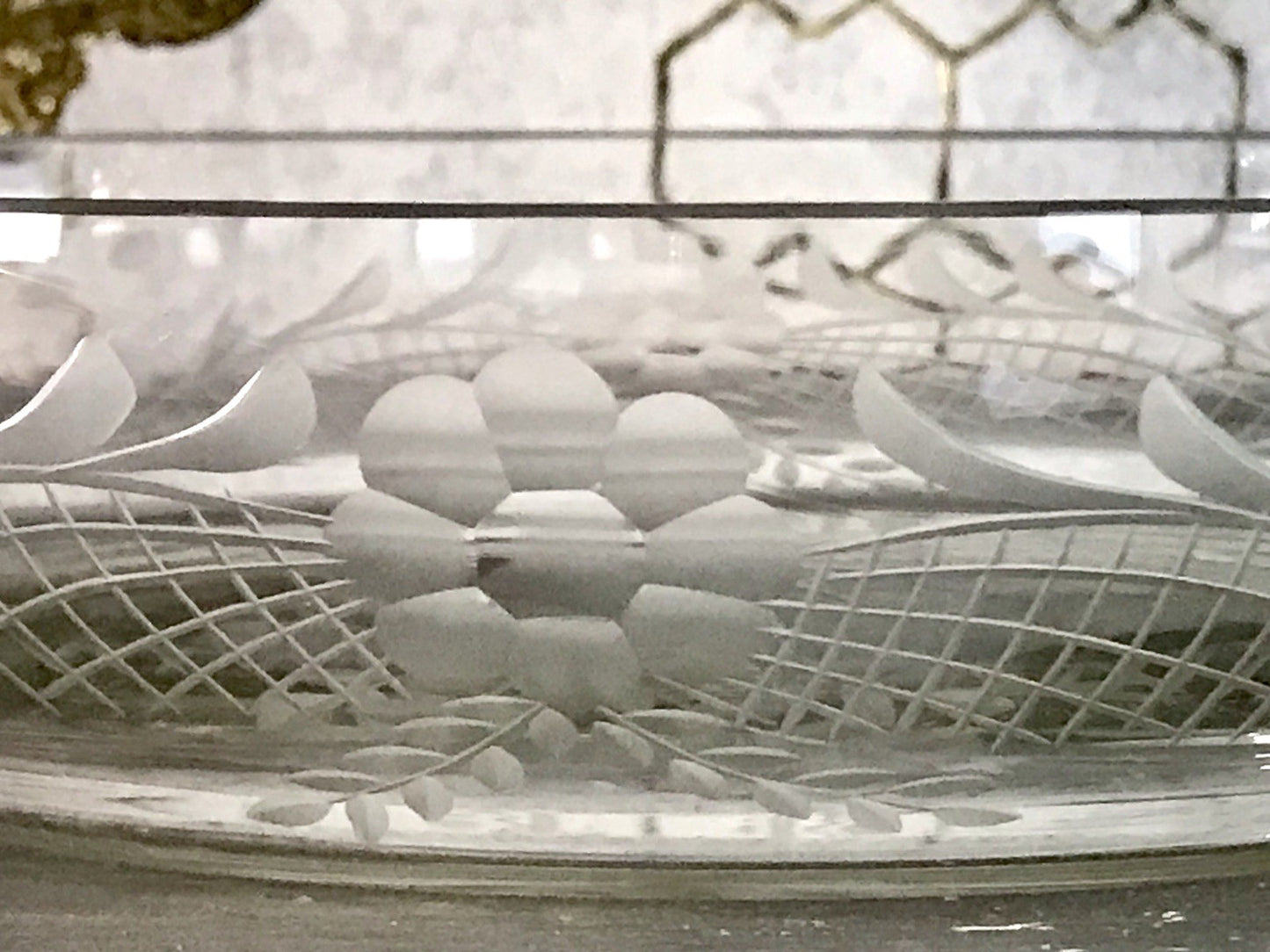 Antik EDEL Art Déco Schale Glasschale mundgeblasen geschliffen mit Henkeln