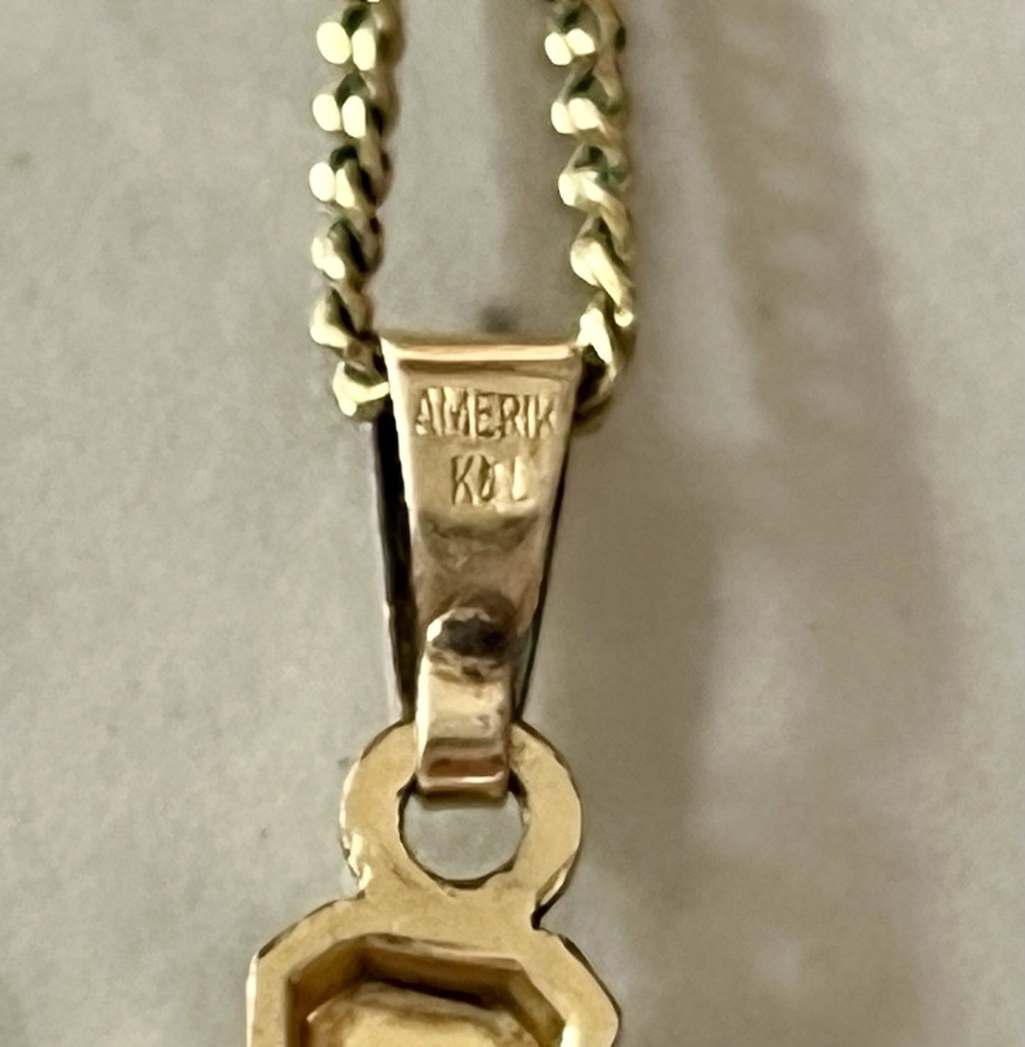 Antik Art Déco Kettenanhänger  Anhänger gold Amerikan Doublè K&L Kreuz