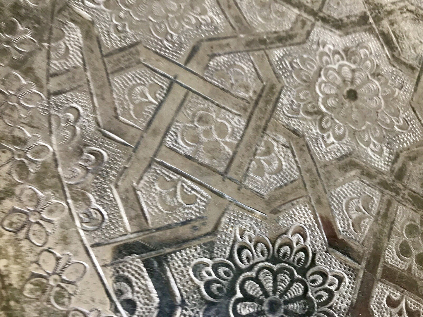 Vintage Tablett Teetablettt Serviertablett versilbert ziseliert Marokko