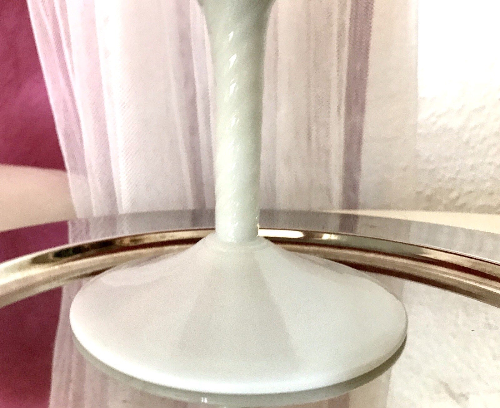Vintage 60er Empoli Fußschale Schale Bonboniere rosa weiß Deckelvase Designer