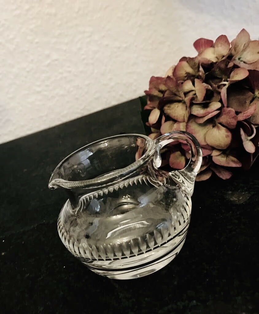 Alt Sahnegießer Kristallglas Bleikristall Glas