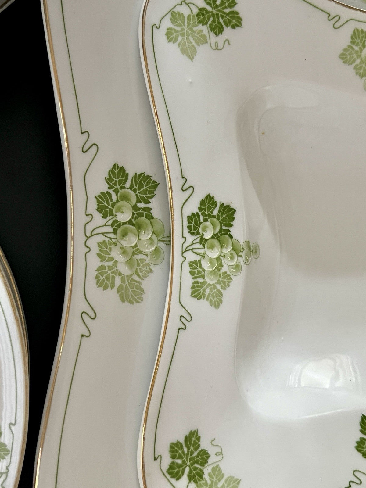 Antik Jugendstil Porzellan Tafelservice 11 Pers.- Kästner Saxonia Weinranken
