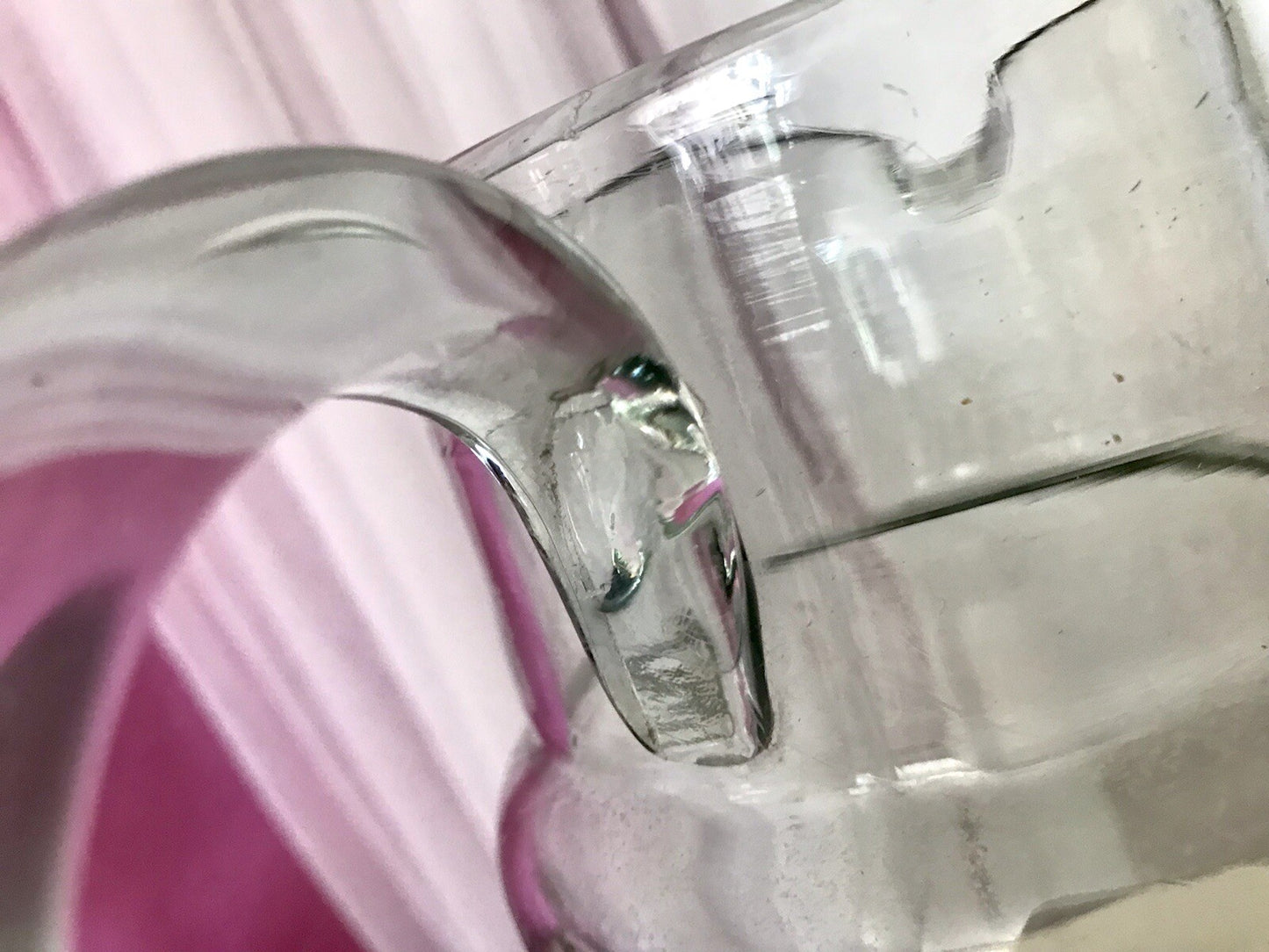 Antik groß Krug Glas Karaffe Kanne Wasserkrug Glas mundgeblasen light türkis