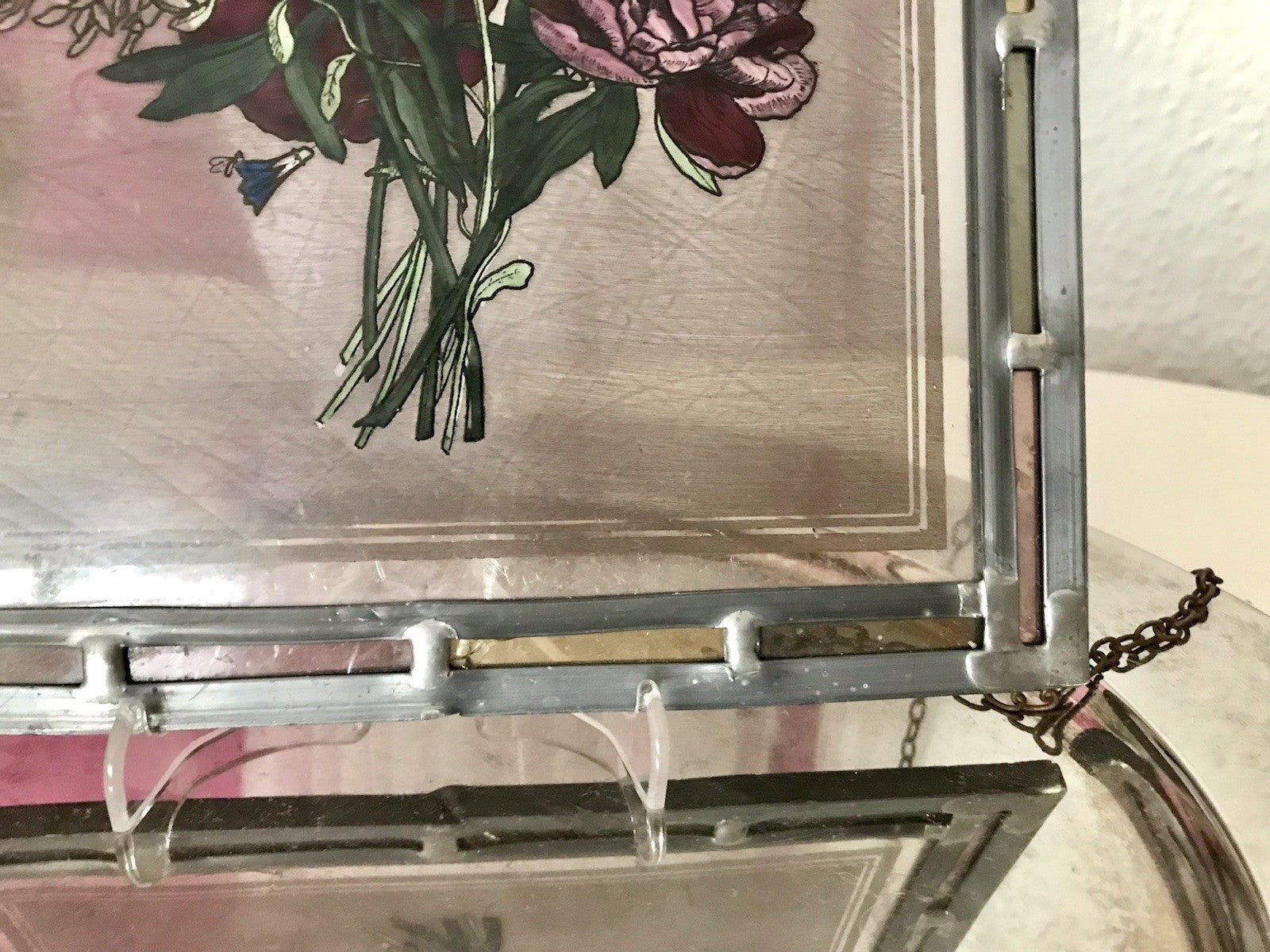 Antik? alt Bleiverglasung Fensterbild Blumenbouquett Glasmalerei