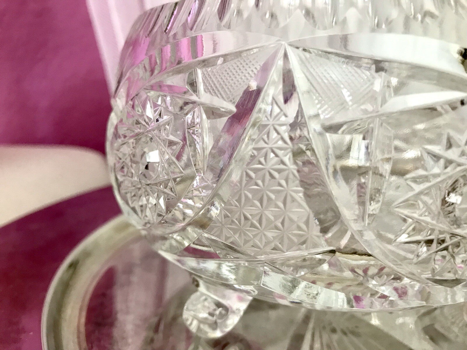 Alt Vintage Bleikristall Bonboniere Schale Glas edel Kristallglas PRL Polen