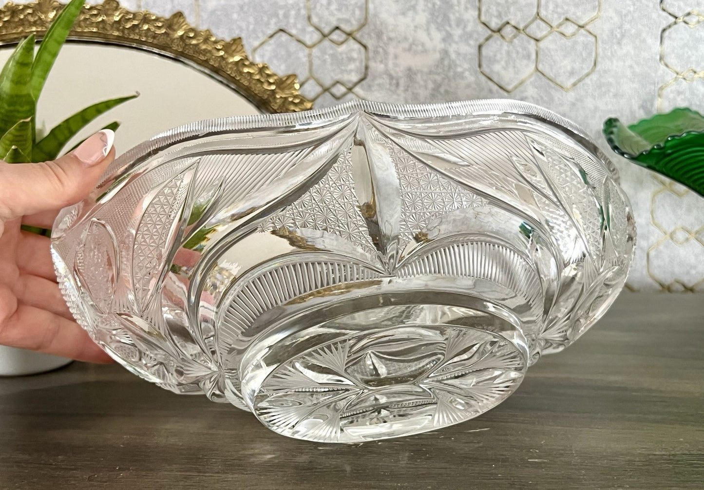 Vintage Sehr EDEL Bleikristall Schale Glasschale Jardiniere Kristallglas Glas