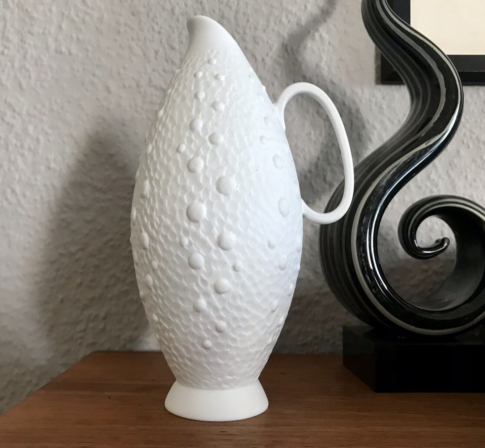 Vintage 60er Bisquit Porzellan Vase KPM OpArt Royal Porzellan Bavaria