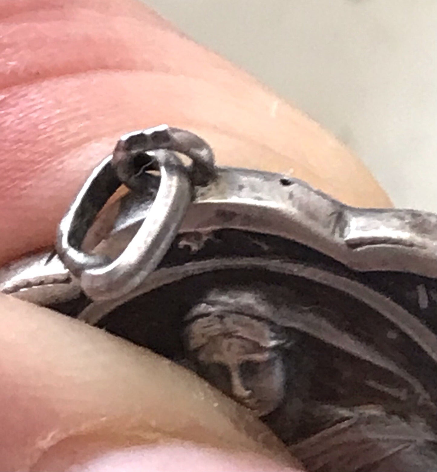 Antik Edel Anhänger Kettenanhänger Silber christlich Maria Mutter Gottes Jesus