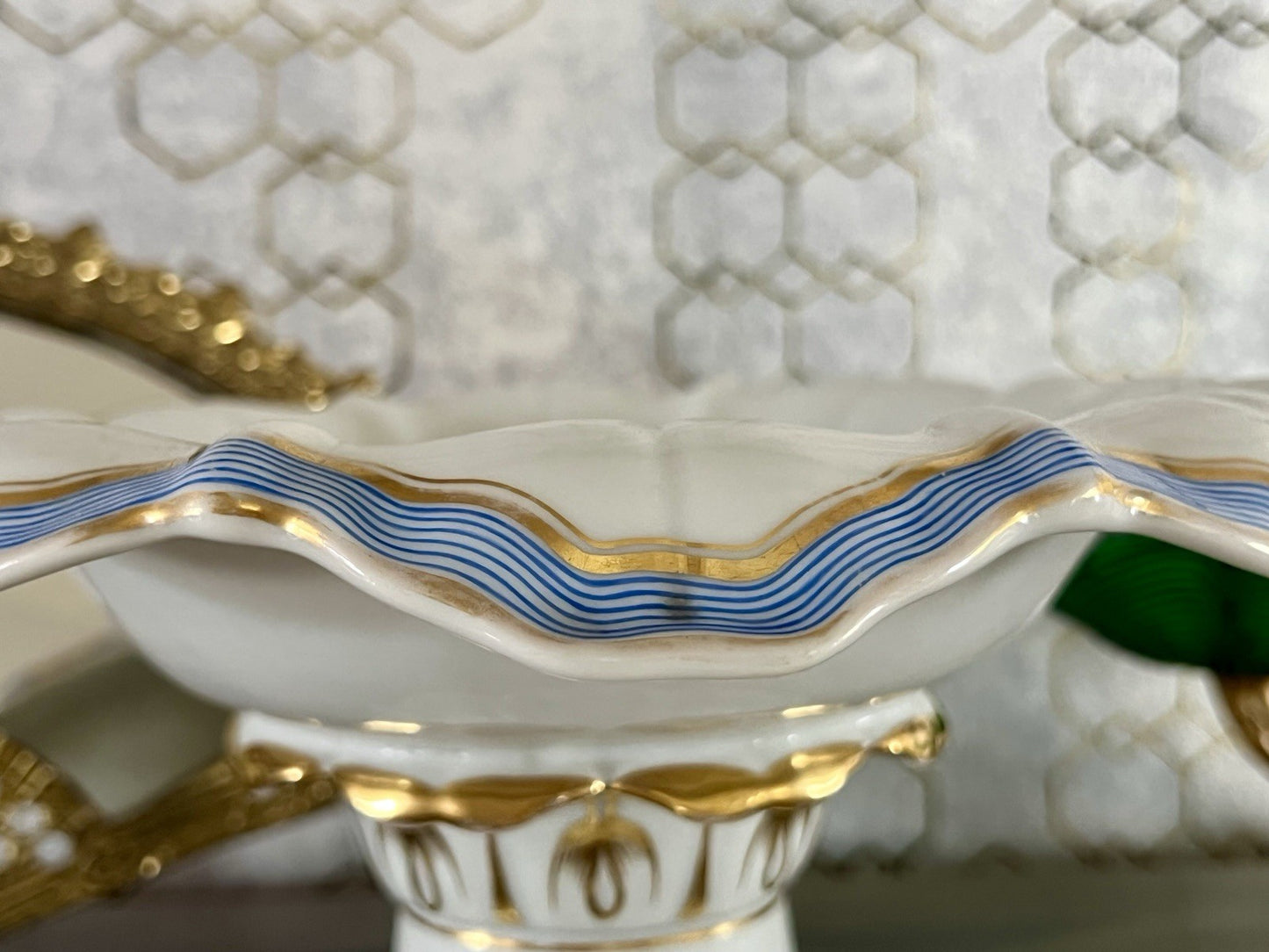Antik Biedermeier Porzellan Fußschale Schale  ca. 1830 Pressmarke N So SCHÖN!!