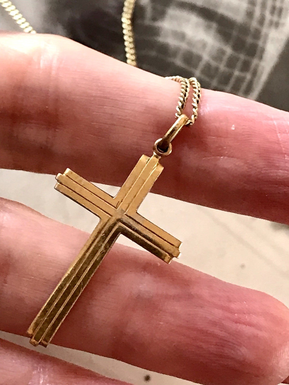 Antik? Vintage Kettenanhänger  Anhänger gold Amerikan Doublè Kreuz