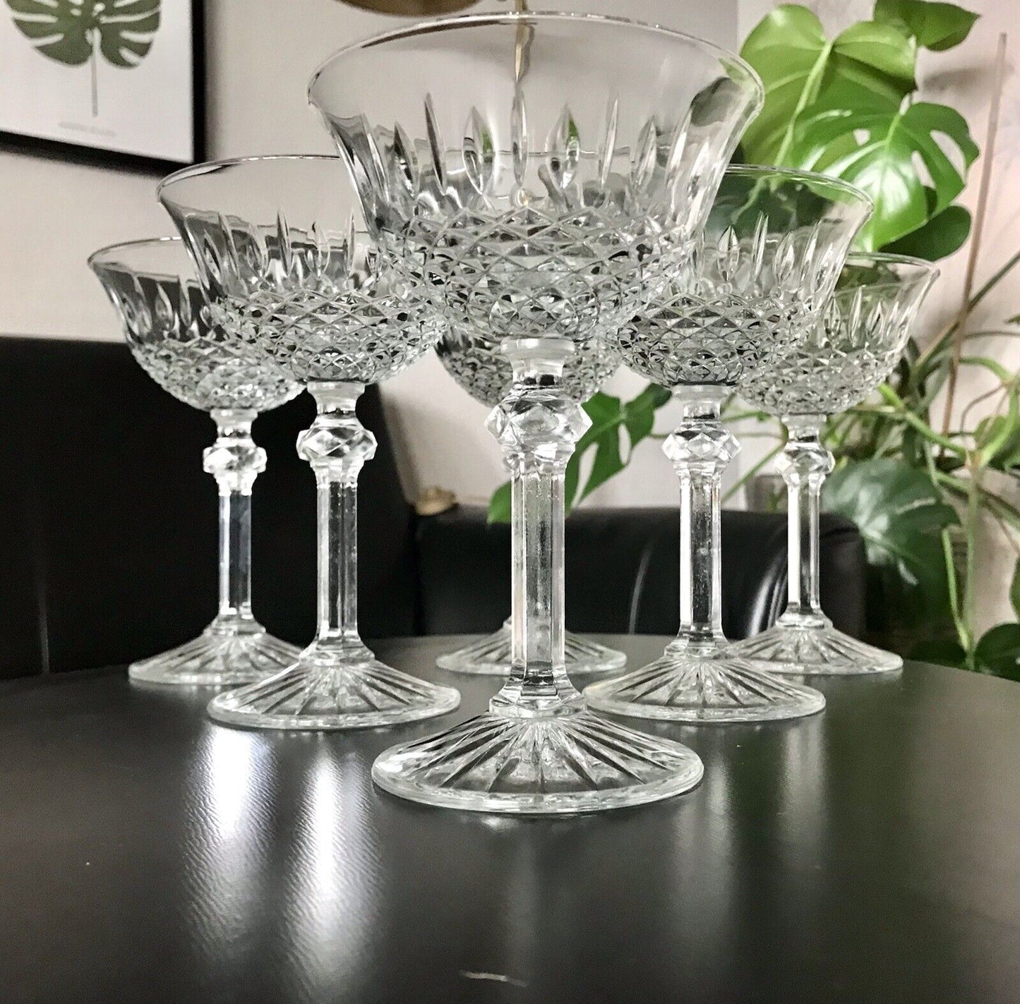 Vintage 6 Sekt Champagnerschalen Gläser Sektschalen Glas