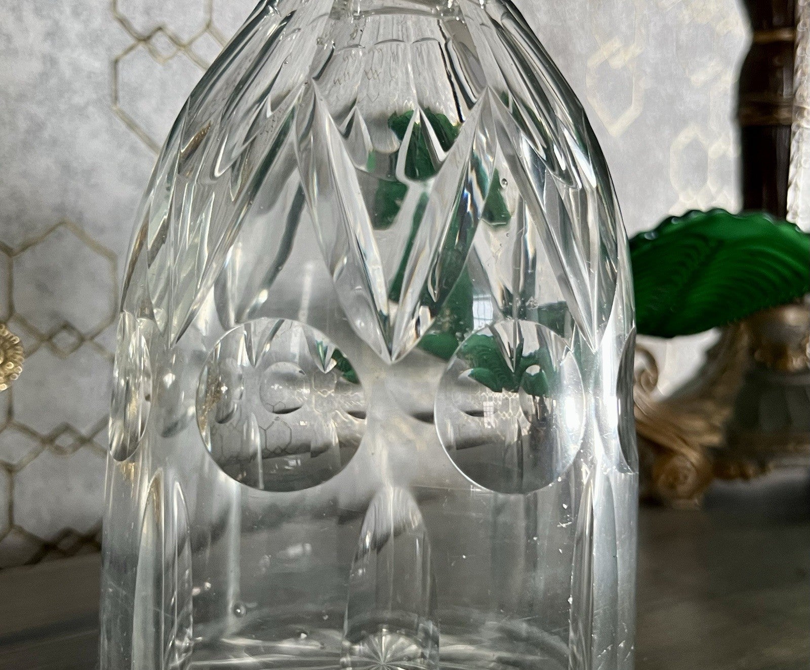 Antik Biedermeier ? groß Karaffe Weinkaraffe Dekanter Glas viktorianisch