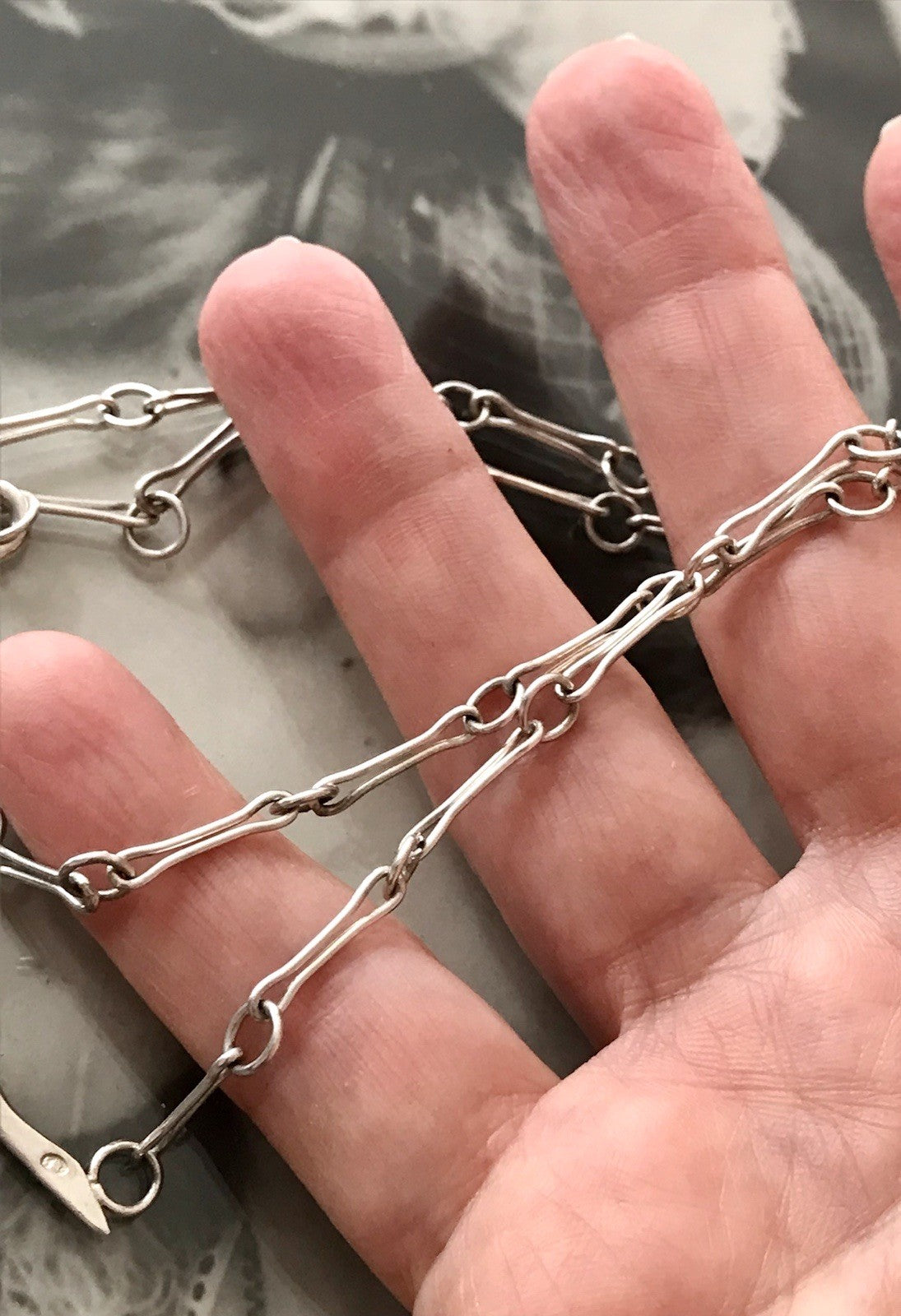 Vintage Modernist Designer 925 Silber Collier Halskette Kette Collier Polen