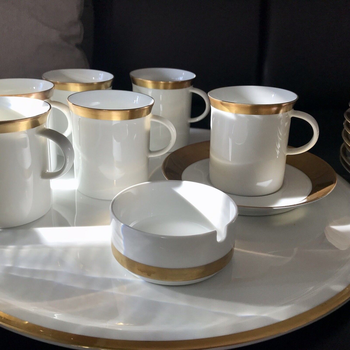 Vintage 60er Rosenthal Porzellan Kaffeeservice weiß gold Kurfürstendamm Studio