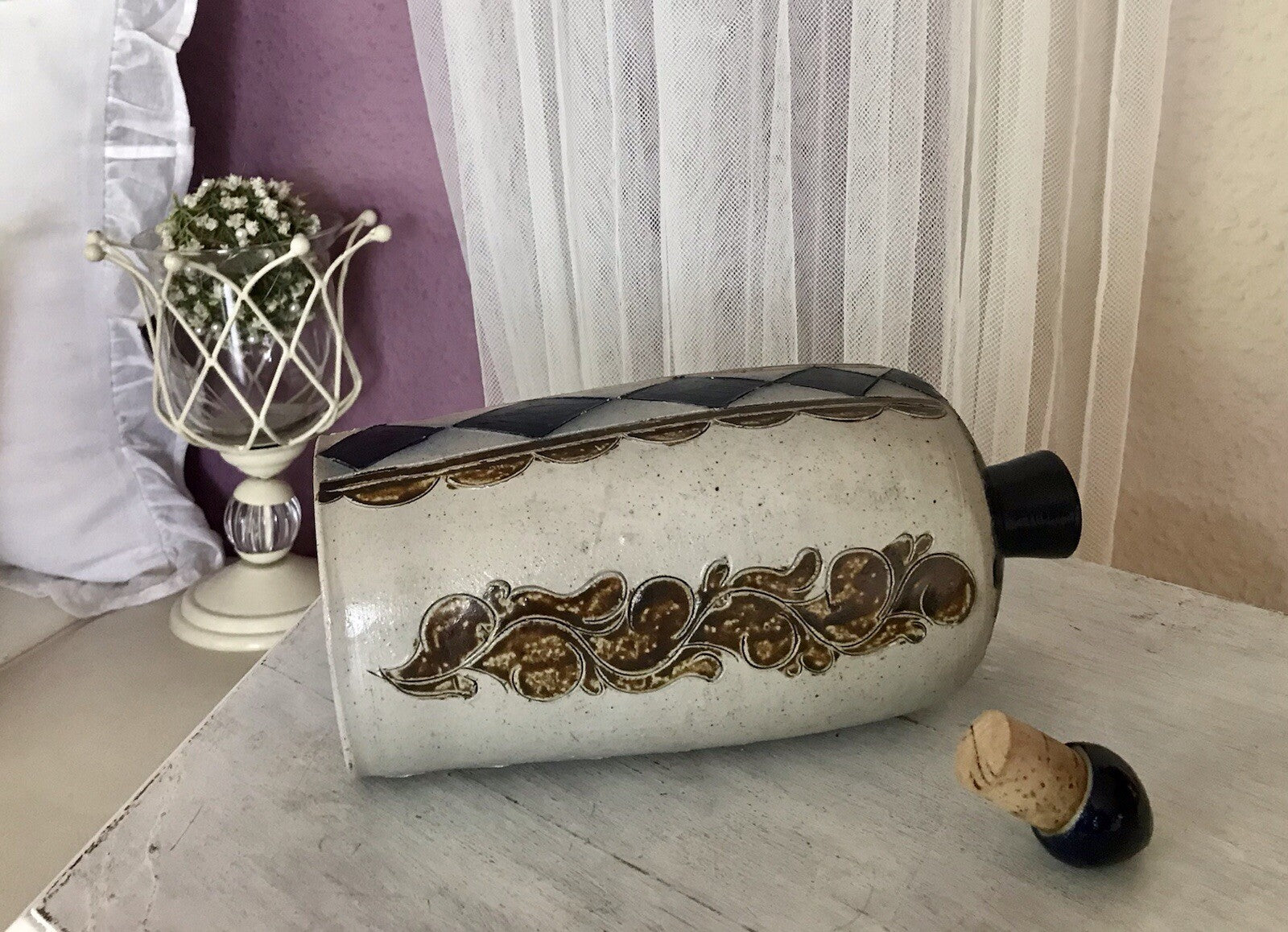 Vintage Karaffe Flasche Schnapsflasche Keramik Steinzeug Westerwald?