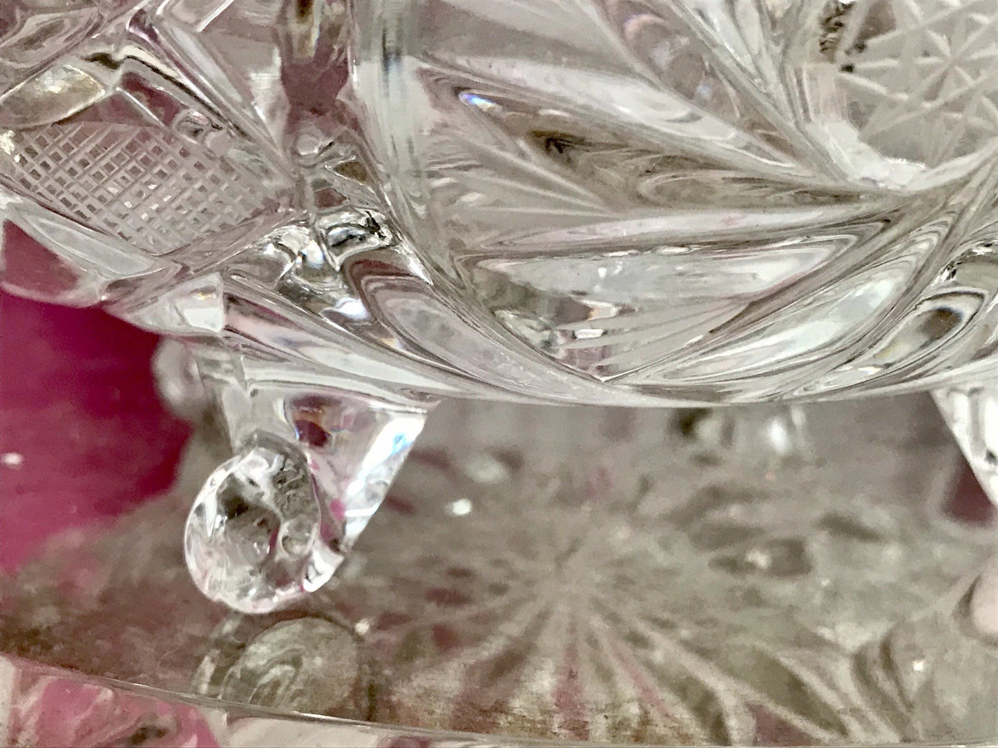 Alt Vintage Bleikristall Bonboniere Schale Glas edel Kristallglas PRL Polen