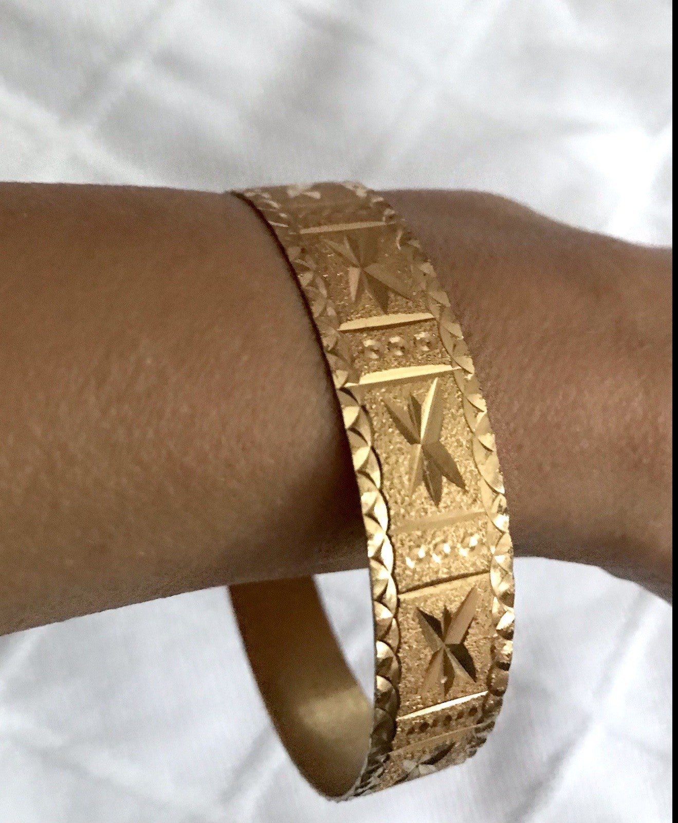 Vintage Art Déco Optik Armband Armreif Armspange vergoldet gold edel