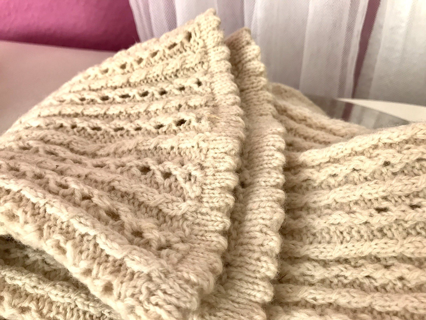 Antik Strümpfe Overkneestrümpfe Schaf-Wolle beige Trachten?