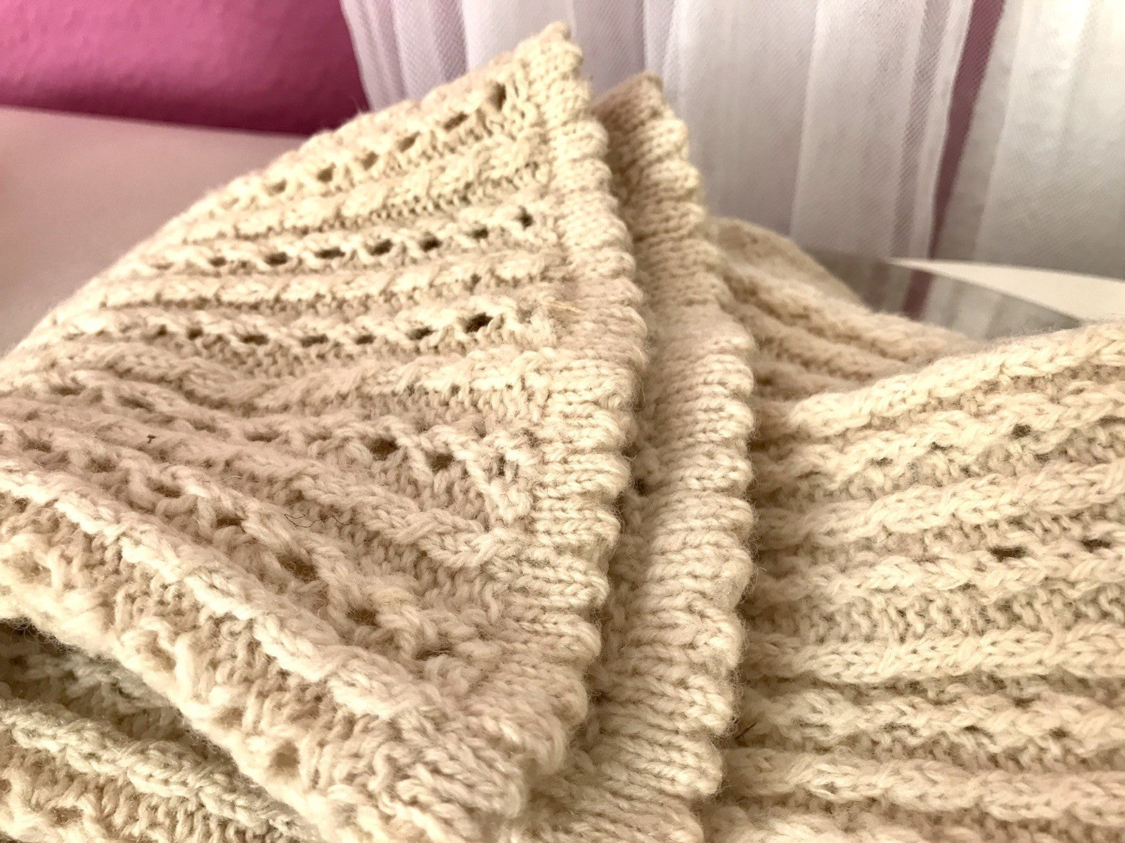 Antik Strümpfe Overkneestrümpfe Schaf-Wolle beige Trachten?