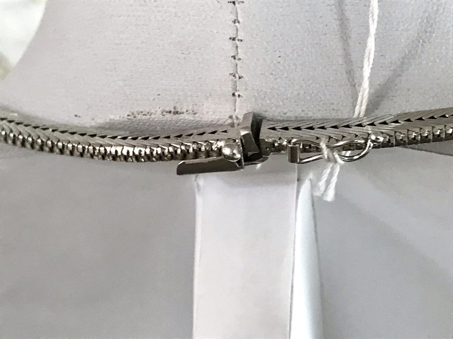 Antik Edel Art Déco 835 Silber Collier rhodiniert Halskette blaue Steine Armband