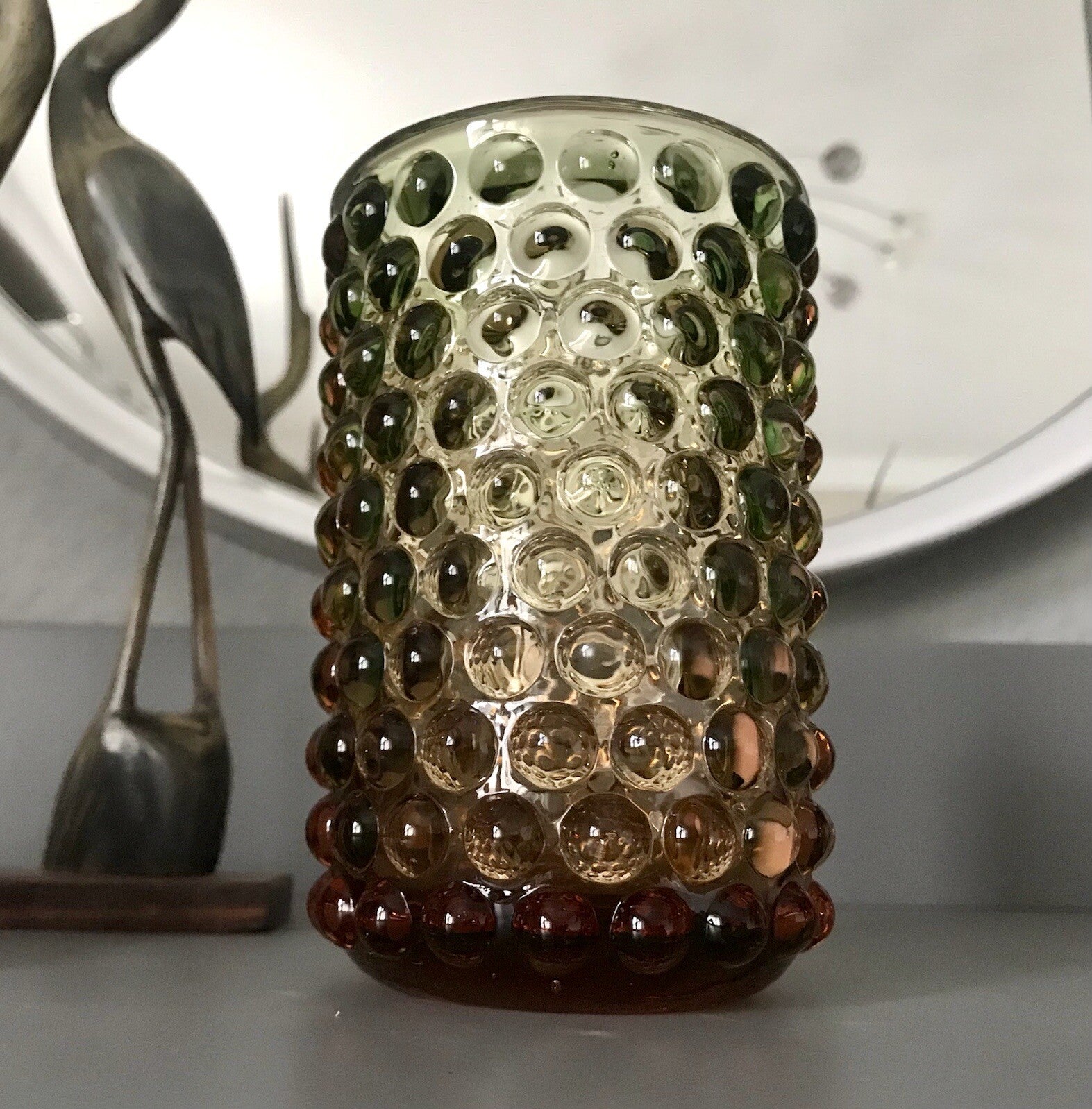 Vintage Designer Vase Glasvase Glas mundgeblasen WMF Erich Jachmann